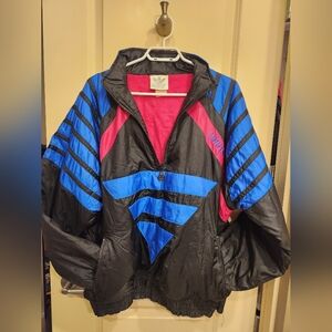 Vintage Black and Blue Windbreaker Jacket 3/4 Zip